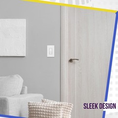 ENERLITES Matte White Light Switch w/ Screwless Wall Plate, Decorator Paddle, 20