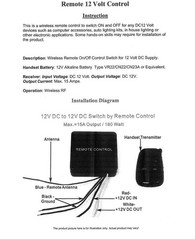 IMBAPrice RM02 12V 15A Wireless Relay Switch Kit 2 Remote Controls