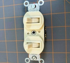 Leviton 5224-I Duplex Style Single Pole/Single Pole Combination Switch 15A Ivory