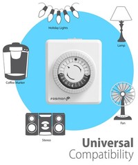 Fosmon Outlet Timers for Electrical Outlets, 24 Hour Mechanical Timer 2 Pack