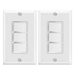 2 Pack Triple Rocker Switch, 15Amp, 125/277Volt, Single-Pole, AC 3 Individual…