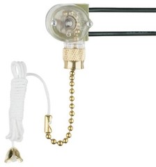 Brass Pull Chain SWITCH Ceiling Fan Light Lamp SHINE TOP 3A 250VAC NSi 75101CW