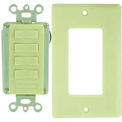 Leviton 6319-4AW Wall Mount Controller 3 On/Off 1 All Lights Switch New