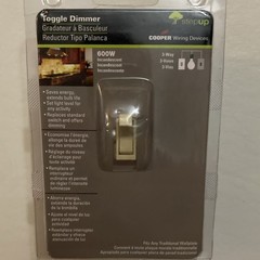 Cooper Wiring Devices Toggle Dimmer Switch 600W 3-Way Beige 120V Incandescent