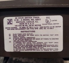 Vintage Westclox Electric Model 52011 24 Hour Switch Timer S35A, Works.