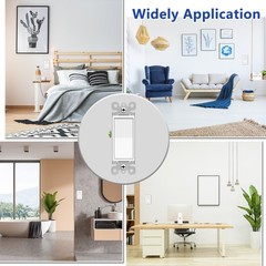 Decorator Wall Light Switch 15A Paddle Rocker Single Pole UL Listed White 40Pack