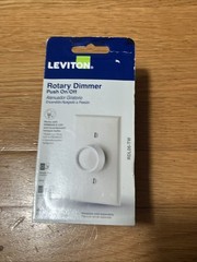 LEVITON RDL06-TW Rotary Dimmer Push On/Off for Dimmable Bulbs Open Box