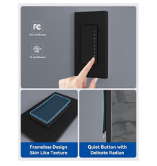 ELEGRP 3 pack Three Way Smart Dimmer Light Switches DTR30, 2.4GHz Wi-Fi, Black