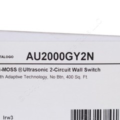Hubbell AU2000GY2N Gray Occupancy Sensor Switch Ultrasonic Adaptive 2-Circuit