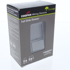 Cooper Gray Preset Magnetic LV Full Slide Dimmer 1-Pole 3-Way 120V 1000W SI10P