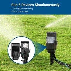 DEWENWILS Outdoor Digital Power Strip Timer,Outdoor Multi Socket Time Timer,
