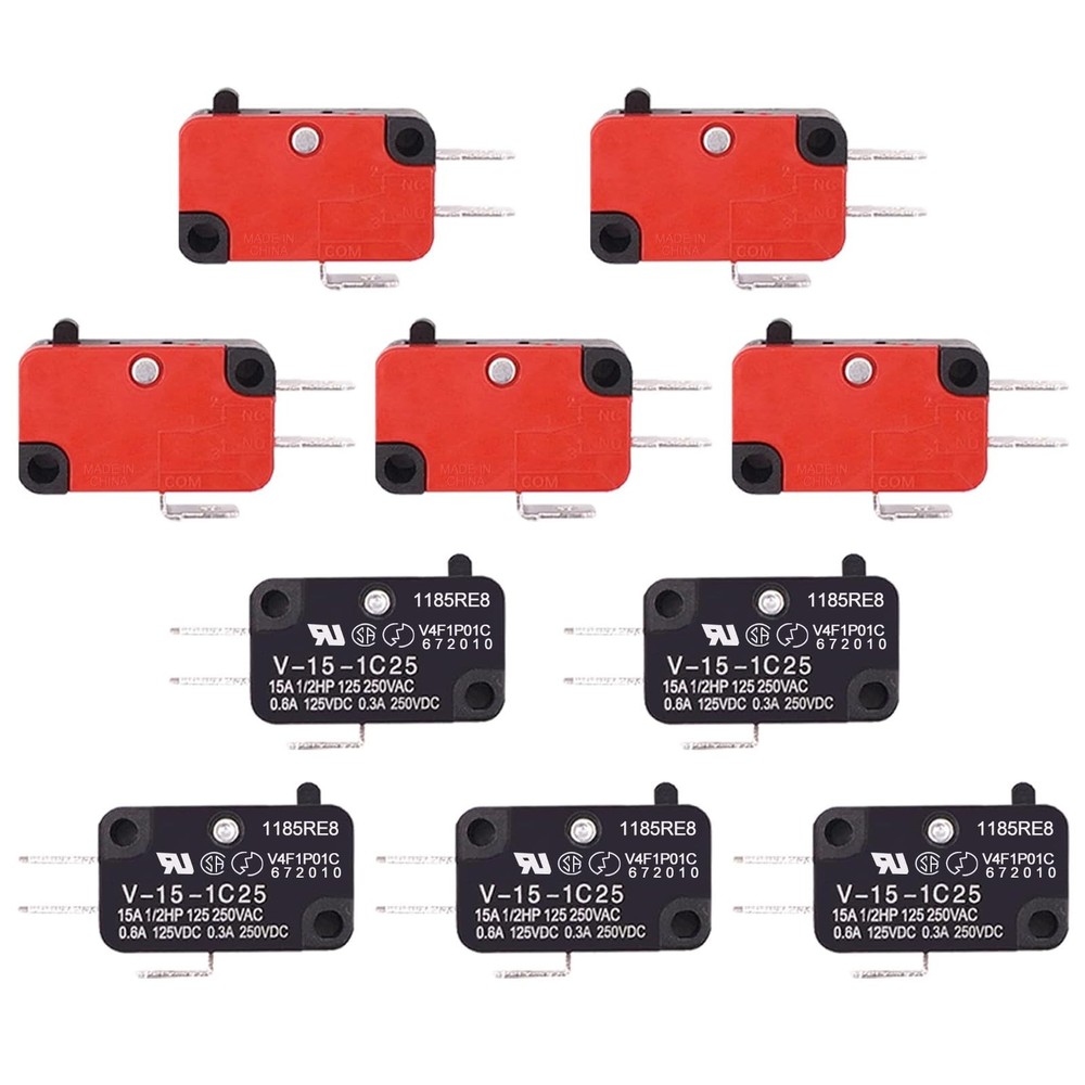 10Pcs 125V/250V 15A Cherry Micro Limit Switch SPDT Snap Action Button for Mic…