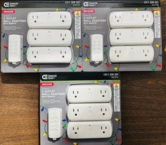 (3X) Outlet Wall Adapters with Remote Control Wireless Indoor White 3-Pack