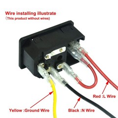 2pcs Large Current Inlet Male Power Socket with 15A Rocker Switch and Fuse, 1…