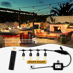 120W(Max) Remote Dimmer Timer Function Plug in for All Outdoor String Lights, Pa