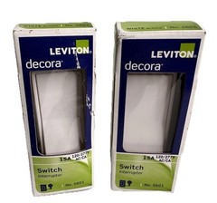 Leviton Decora 15A-120/277V AC/CA Switch White 2 Pack