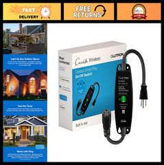 Outdoor Smart Plug for Patio & Backyard Lights, 15A LED & 1/2 HP Motors