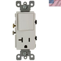 Decora 20 Amp Combination Switch & Receptacle – Modern Commercial Grade White