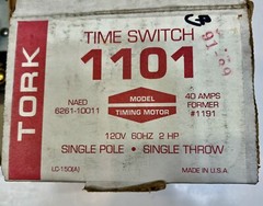 Tork Time Switch Model 7100, 40 Amp, 24 Hour Timer Dial Switch New Open Box