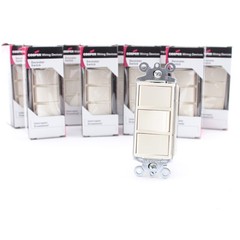 Cooper 3283A-SP Almond Combination Decorator Triple Rocker Switch Controls 10pcs