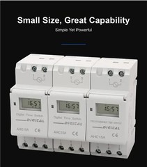Timer Switch AHC15A DIN Rail Programmable 220V LCD Digital Time Relay for Light