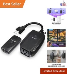 WavePoint Wireless Remote Control Outdoor Electrical Outlet Switch Weatherpro…