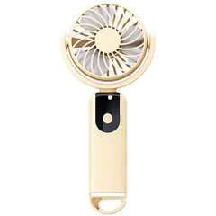 For MINI USB Rechargeable Handheld Fan with LED Display 5 Speeds Carabiner