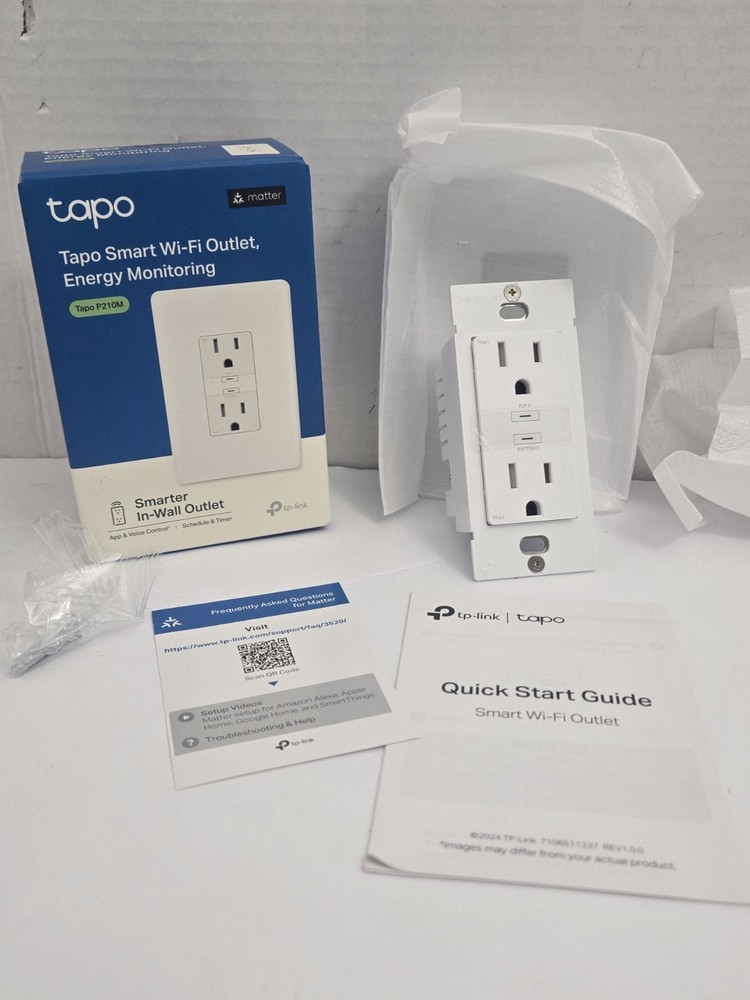TP Link Tapo Smart Plug P 210 M Wi-Fi in Wall Outlet Matter