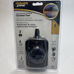 Light Sensing Outdoor 2 Outlet Countdown Timer Switch Power Zone Photocell