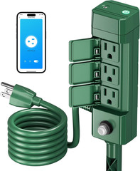 Outdoor Smart Plug WiFi Waterproof 6 Outlet Stake Alexa Google Timer