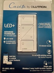 Lutron Caseta LED+ Smart Dimmer Switch PD-6WCL-WH-R White 150W LED