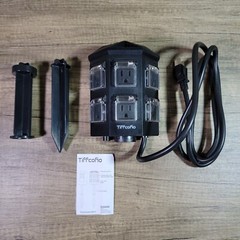 Tiffcofio Outdoor Light Sensor Power Stake Timer Waterproof 6Ft Cord 6 Outlets
