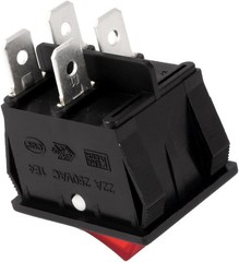 HY1294 Double Rocker Pushbutton Switch 4 Pin 20 Amp 125/250V IP55 On/Off