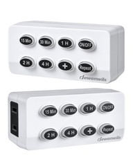 DEWENWILS 2-Pack Countdown Timer Outlet, Auto Shut-Off, Repeat Function, UL
