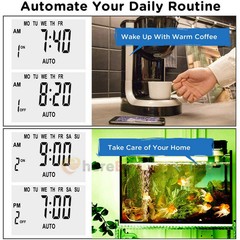 120V 15A Plug Big LCD Display In Programmable Digital Timer Switch 24h 7 Day