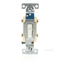 Cooper 1262-1W White Heavy Duty Grounding Double Pole Toggle Switch 15A 120/277V