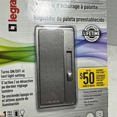 Legrand 3-Way RHCL453PGCCV4 450W Preset Decorator Rocker Dimmer Light Switch