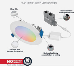 4 in. Wi-Fi Smart Ultra-Thin Recessed Integrated LED Light 9W 900LM Google/Alexa