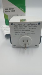 BN-LINK E218111 FD60-U6 115V 15A 7-Day Programmable Dual Outlet Digital Timer