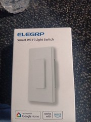 ELEGRP Smart Light Switch, 2.4GHz Wi-Fi Compatible with Alexa & Google SPN10 BLK