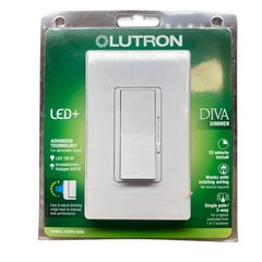 New Lutron Diva LED+ Dimmer Switch DVWCL-153PH-WHB White Single Pole 3-Way