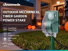DEWENWILS Heavy Duty Outdoor Timer 6-Outlet Mechanical 1800W for Holiday Lights