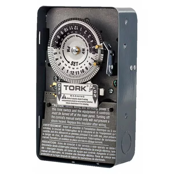 Nsi Tork Electromechanical Timer,24 hr,Gray,Metal 1101B Nsi Tork 1101B