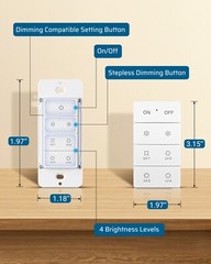 Smart Dimmer Switch with Remote, Single-Pole, Needs Neutral Wire, 2.4GHz Wi-Fi