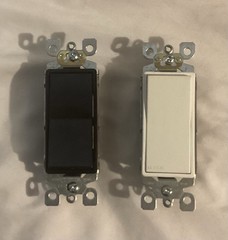 Leviton Decora Switch Bundle – (1) Single Pole White 5601 & (1) 3-Way Black 5603