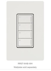 Lutron RadioRa3 Sunnata 4-Button Wireless Keypad RRST-W4B-WH White New – $419/EA