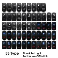 12V 24V BLUE&RED Dual LED Rocker Switch ON OFF 5 Pin Car Boat Marine SUV 937550
