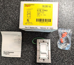 Pass & Seymour 91181-W Slide Dimmer, 1000W, 120VAC, 1 Pole, 60HZ White NOS