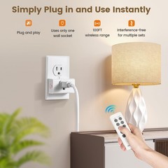 Remote Control Outlet, Wireless Light Switch – 5 Outlets + 2 Remotes, 15 AMP,…
