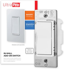 UltraPro Add-On Switch QuickFit and SimpleWire, in-Wall White Rocker Paddle Only